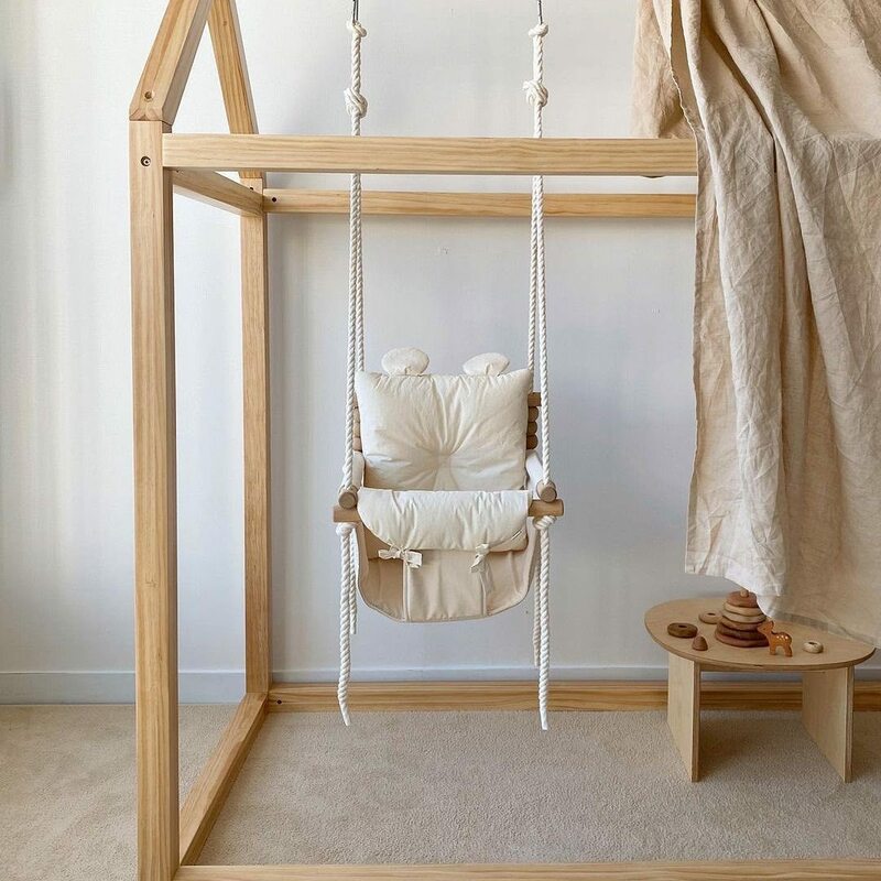 JOYLOVE columpio para bebé, silla colgante de Interior para el hogar, pequeña cesta colgante, mecedora de tela, columpio para niños