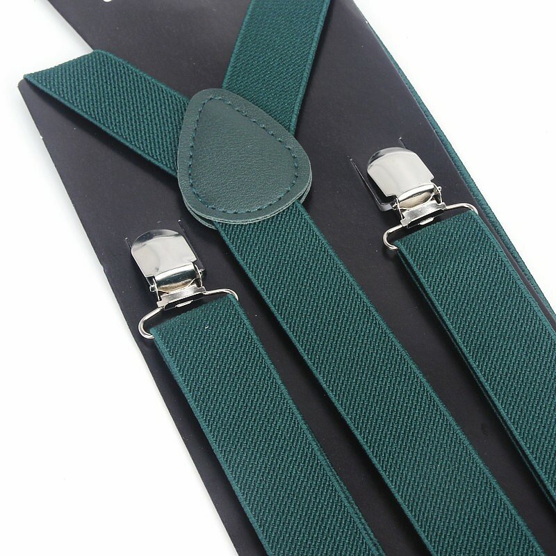 Bretelles élastiques en cuir pour hommes et femmes, suspension vintage pour jupes, fjWedding, 3 clips, 38 couleurs, offre spéciale