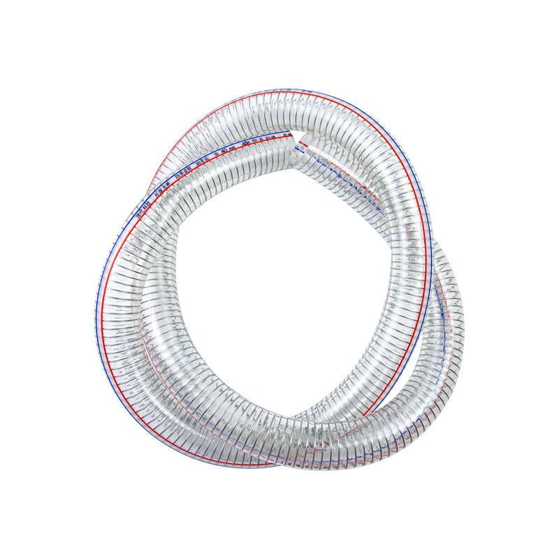 Manguera de alambre de acero transparente de PVC, diámetro interior de 10, 13, 16, 19, 22, 25, 32, 38, 40-75mm, diámetro exterior de 15-83mm, tubo de manguera de riego de fontanería, 1M