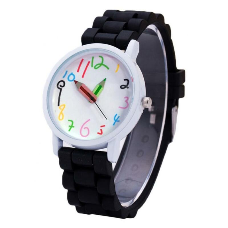 2021ใหม่แฟชั่นเด็กเด็กตัวเลขดินสอ Analog นาฬิกาข้อมือควอตซ์นาฬิกาเด็กนาฬิกาของขวัญอัจฉริยะเด็กดิจิตอลนาฬิกา