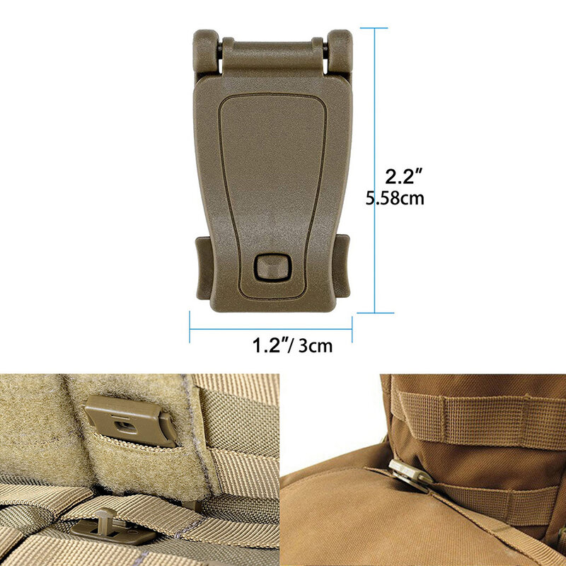 D-Ring Grimloc Locking Gear Clipe Webbing Strap, Tactical Backpack, Web Dominator Cordas, Molle Acessórios Kit Anexo, 25