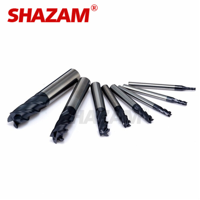 SHAZAM-Fraise Hrc50 en Alliage de Tungstène et Acier, Outils de 1.0 à 12.0mm