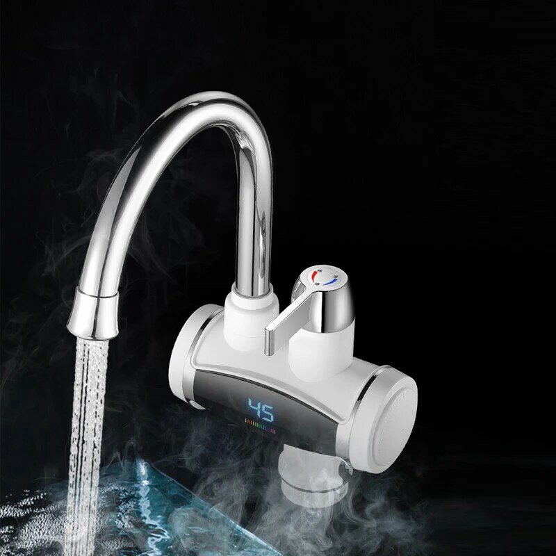 DMWD Household Electric Instant Heating Faucet Hot cold Dual-use Tankless Water Quickly Heating Tap LED Display Kitchen 3300W