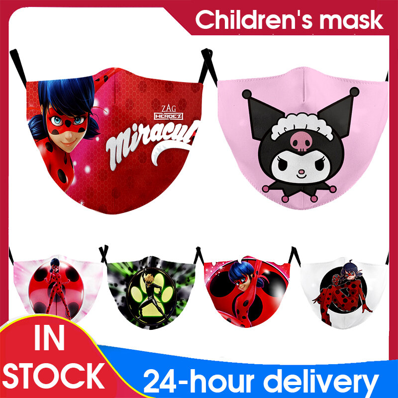 Anime bonito joaninha impressão crianças máscaras reutilizáveis lavável respirável adulto máscara facial unisex à prova de poeira máscara de boca mascarilla