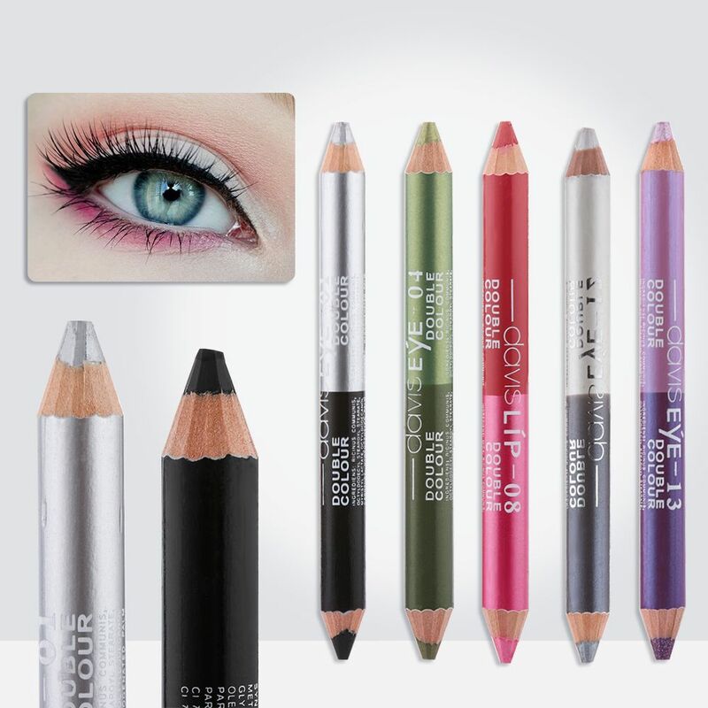 1Pc dwukrotnie zakończony dwukolorowy Eyeliner Pen trwałe wodoodporne Sweatproof Eyeshadow wyróżnienia brokat oczy ołówek narzędzia do makijażu