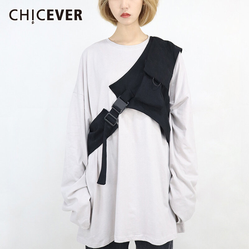 Женская туника на одно плечо CHICEVER, пояс со съемным поясом в Корейском стиле, Регулируемый аксессуар для одежды, 2020