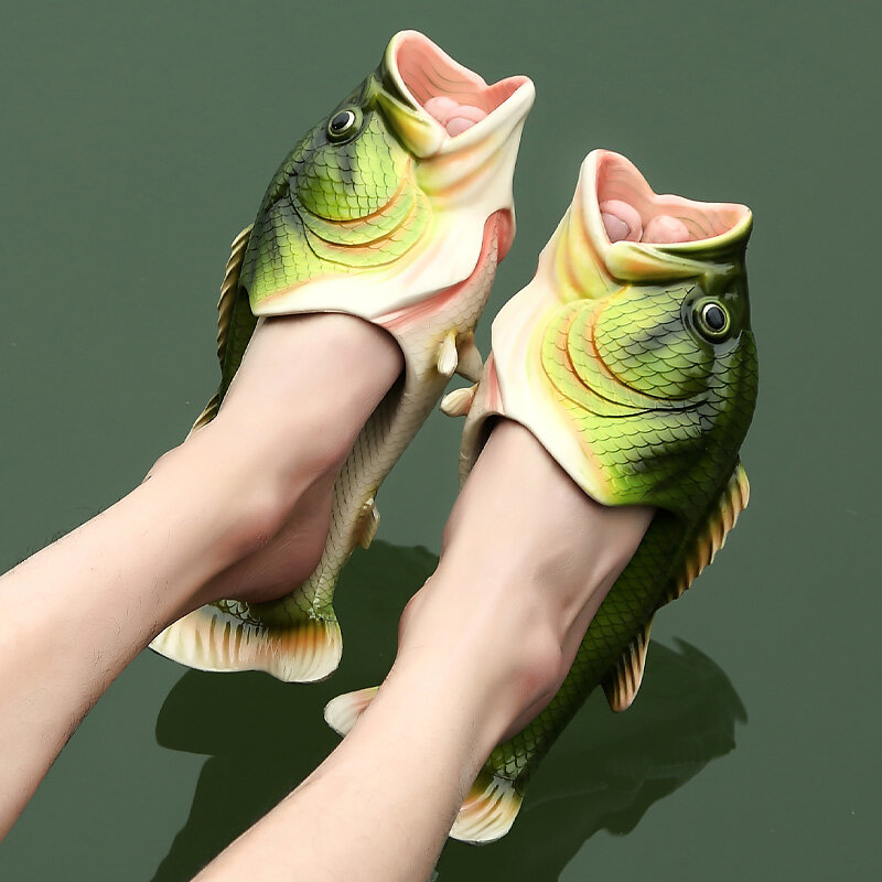 Zapatillas de playa divertidas Unisex, chanclas de verano de diseñador, unicornio, pescado, 31-47 talla grande, novedad de 2021