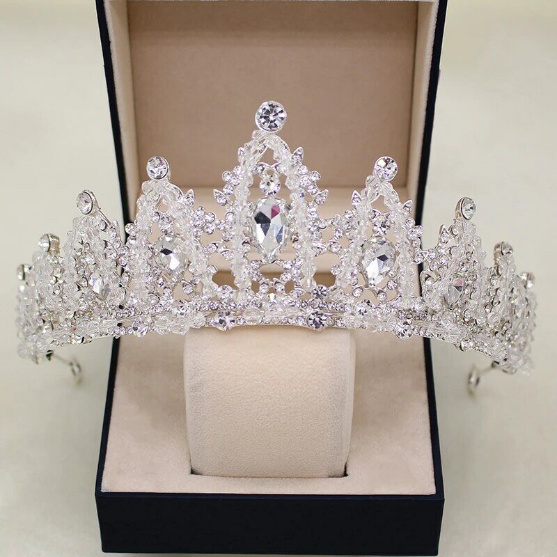 Corona nupcial de cristal, Tiara de novia, accesorios de boda
