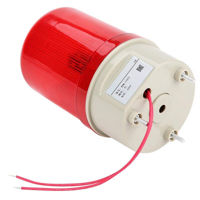 Hnes Lampu Alarm Suara Berkedip Industri, Lampu Peringatan LED Merah BEM-1101J 220V Sistem Alarm Akustik Optik Lampu Putar Emerg