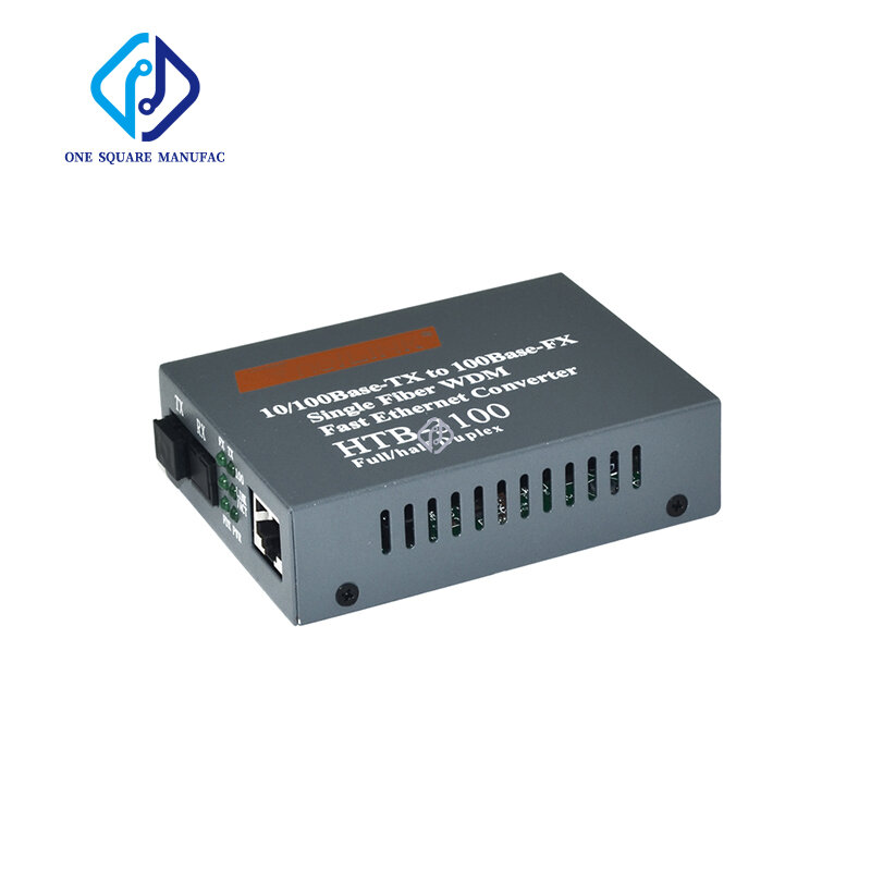 1 Paar Optische Media Converter 4 * RJ45 & 1 * Sc HTB-3100 10/100Mbps 25Km RJ45 single-Mode Single-Fiber