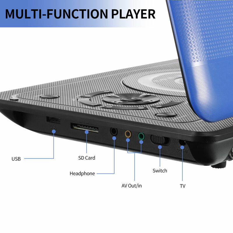 13.9 Inch Portable Home Car DVD Player VCD CD Game TV Player USB Swivel Screen with Remote Controller US/UK/EU Media Player