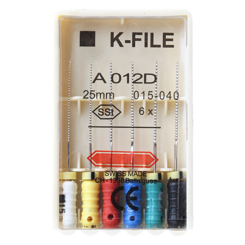 K-FLE arquivo de canal radicular, uso manual, dedo endodôntico spreader, instrumentos de laboratório de odontologia, 21mm, 25mm, 31mm, 1 pacote