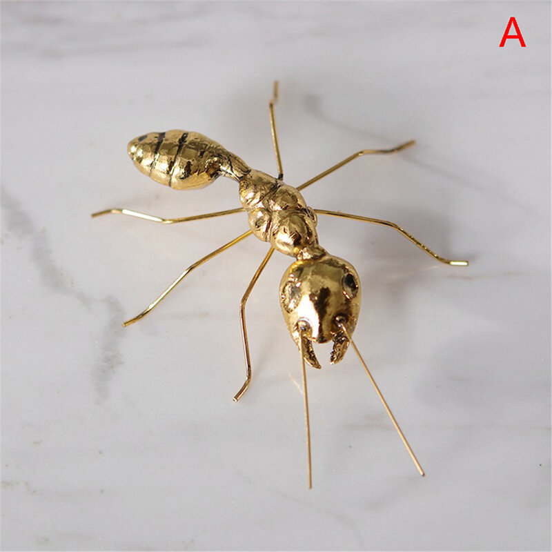 Dekoracyjna przypinka rękodzieło miedziane złote mrówki motylkowe ozdoba na dekoracja
