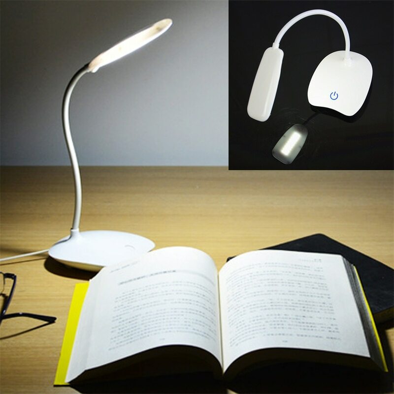 Junejour USB Rechargeable LED Desks Table Lamp Adjustable intensity Reading Light Eye Protection Touch Switch Desk Lamps 3 Modes