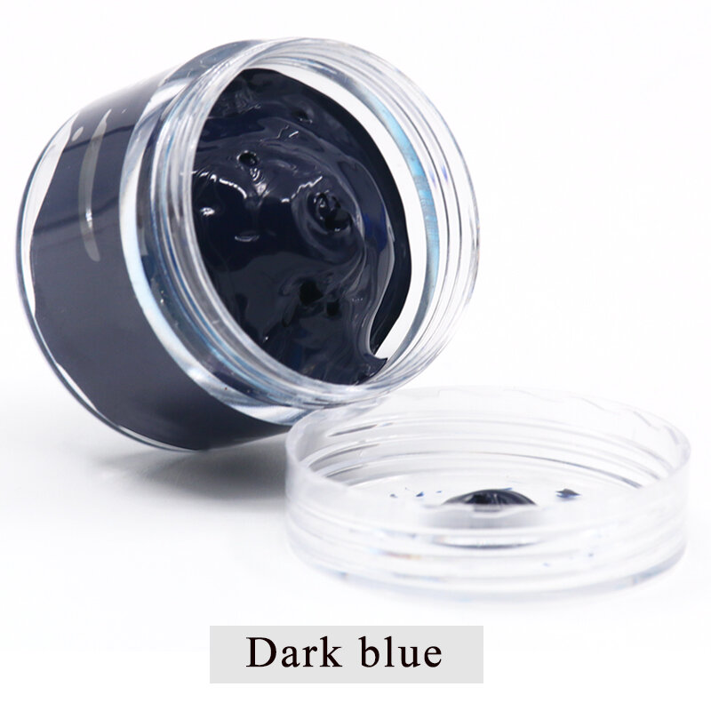 Vernice in pelle blu scuro appositamente utilizzata per dipingere divani in pelle, borse, scarpe, vestiti ecc. con buona