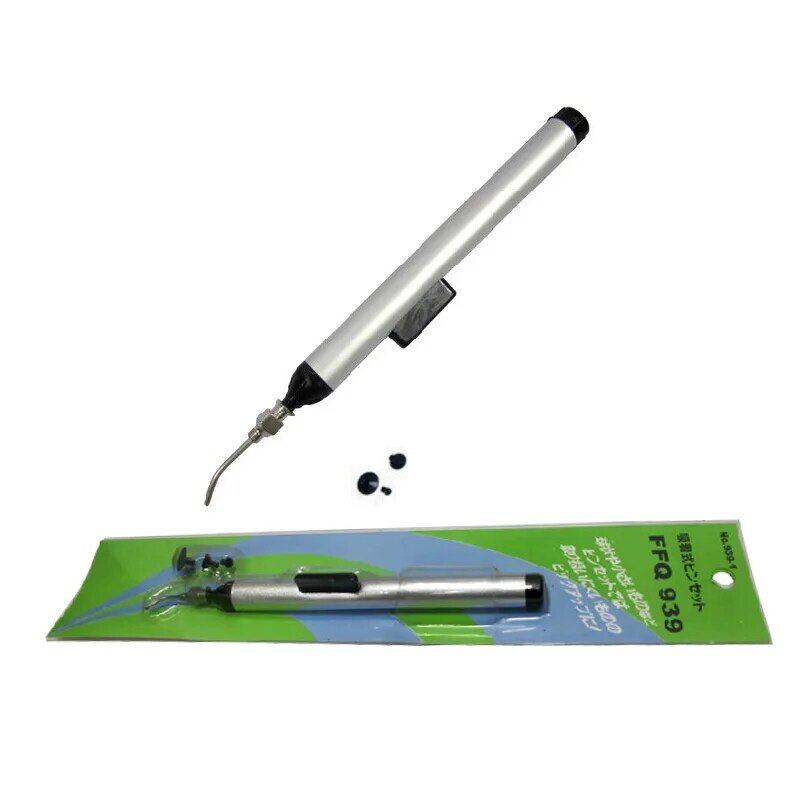 Ffq 939 Ic Smd Vacuum Zuigen Zuig Pen Remover Sucker Pomp Ic Smd Tweezer Pick Up Tool Solder Desolderen Met 3 Zuigkop