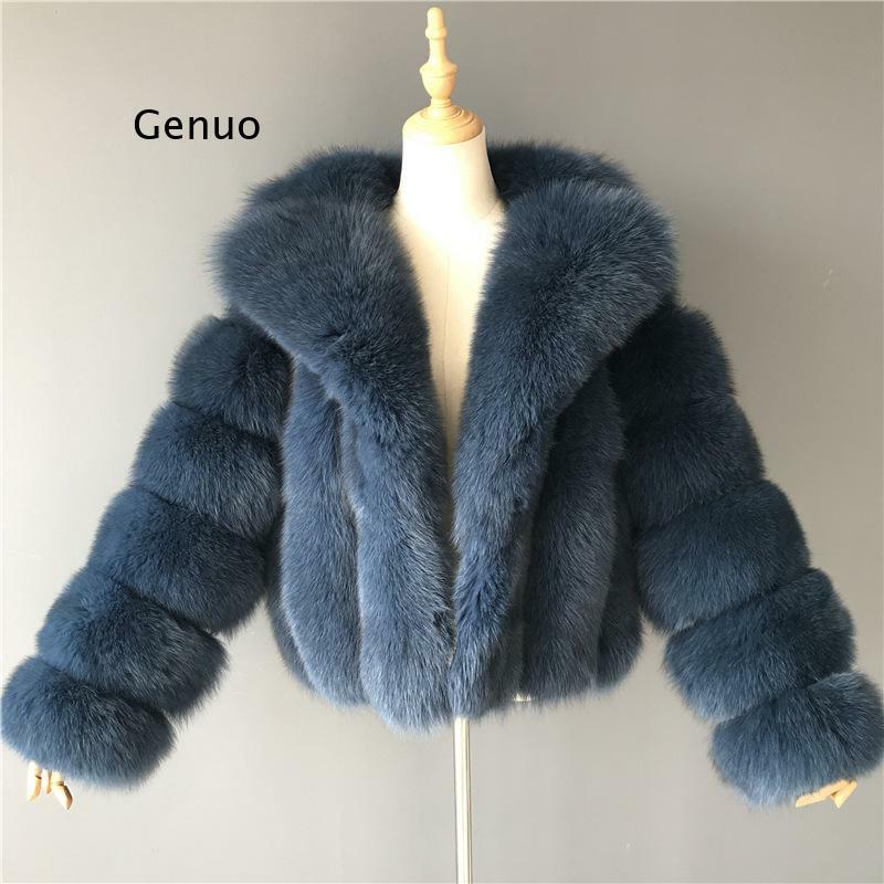 Casaco de pele feminina inverno manga longa gola virada para baixo furry cropped pele do falso casacos curtos e jaquetas