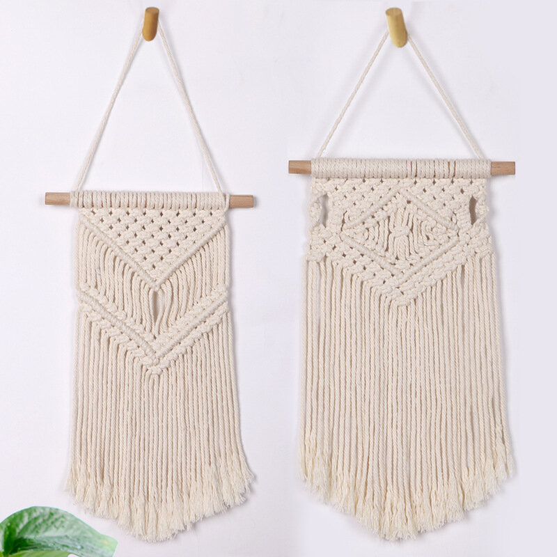 NEW Macrame Wall Hanging Tapestry Cotton Rope Tassel Hand Woven Bohemian Tapestry Geometric Art Beautiful Living Room Home Decor