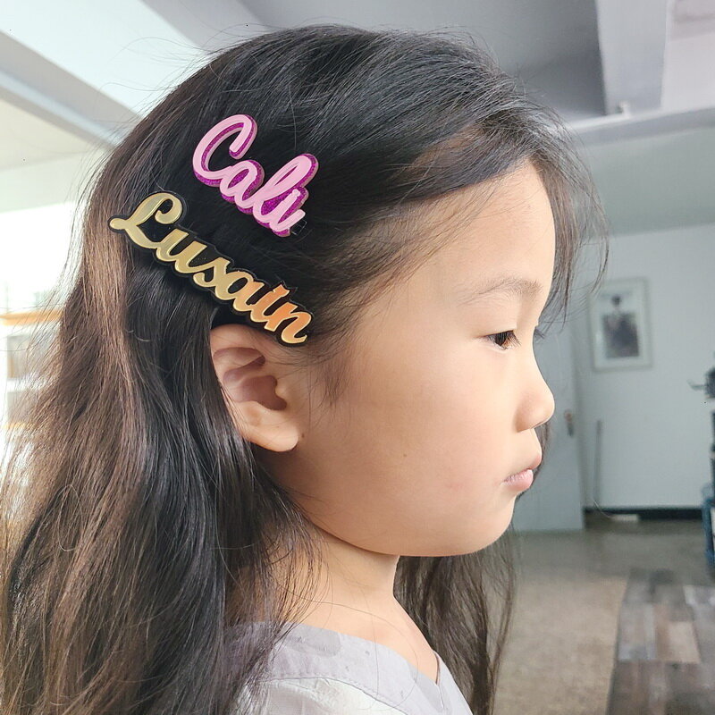 Palavras personalizadas Pinos de cabelo para mulheres, nome personalizado, grampos de cabelo, letras para meninas, personalizar produtos
