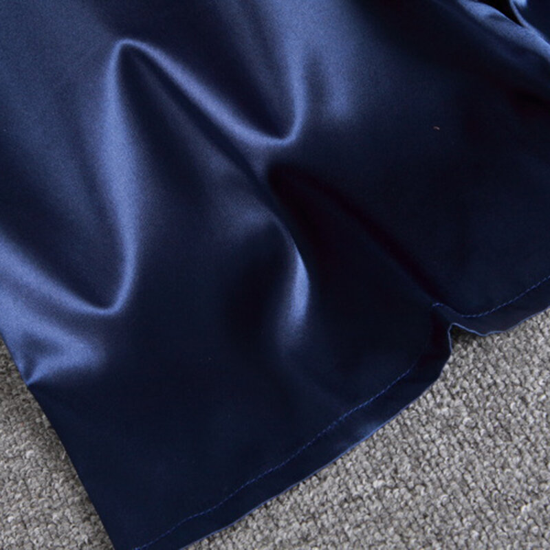 Мужские шелковые атласные пижамные шорты с эластичным поясом, брифы с карманами, мягкие дышащие глянцевые блестящие трусы-боксеры