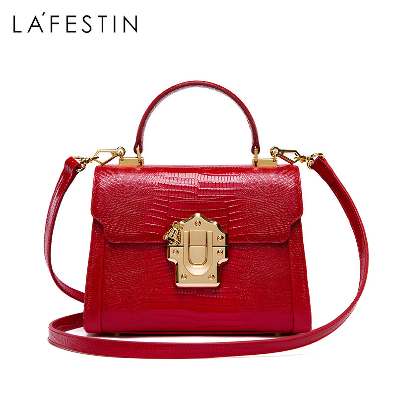 LA FESTIN-Bolsa de ombro tiracolo feminina, bolsa de couro de luxo, design serpentina, bolsa mensageiro, bolsa clássica, nova, 2023