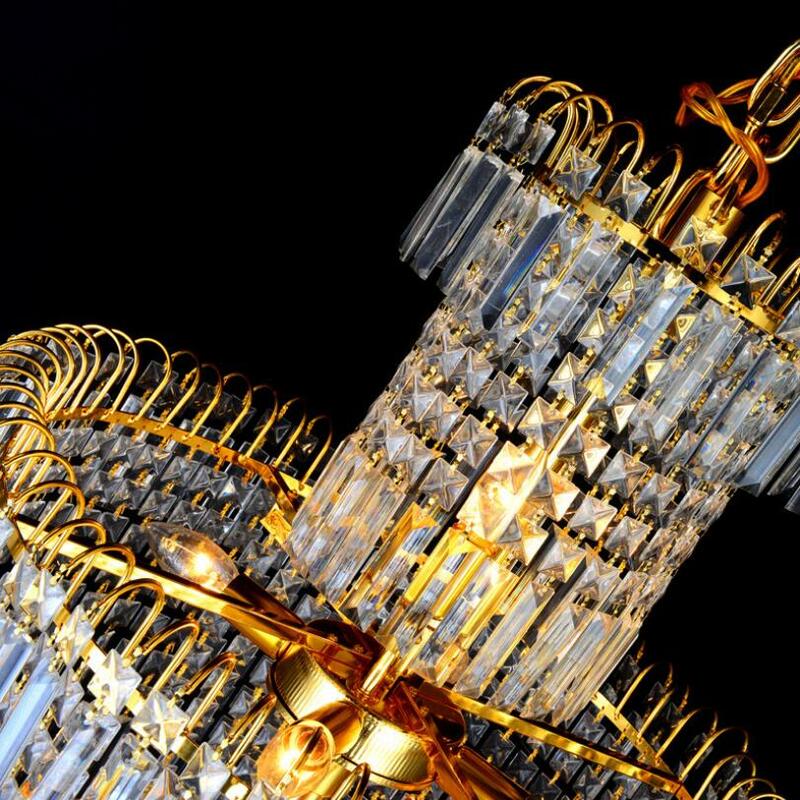 Lớn K9 Vàng Đèn Chùm Pha Lê Sang Trọng Hiện Đại Led Đèn Chùm Ánh Sáng Lustre Cristal Cao Cấp Trong Nhà Khách Sạn Kỹ Thuật Cầu Thang