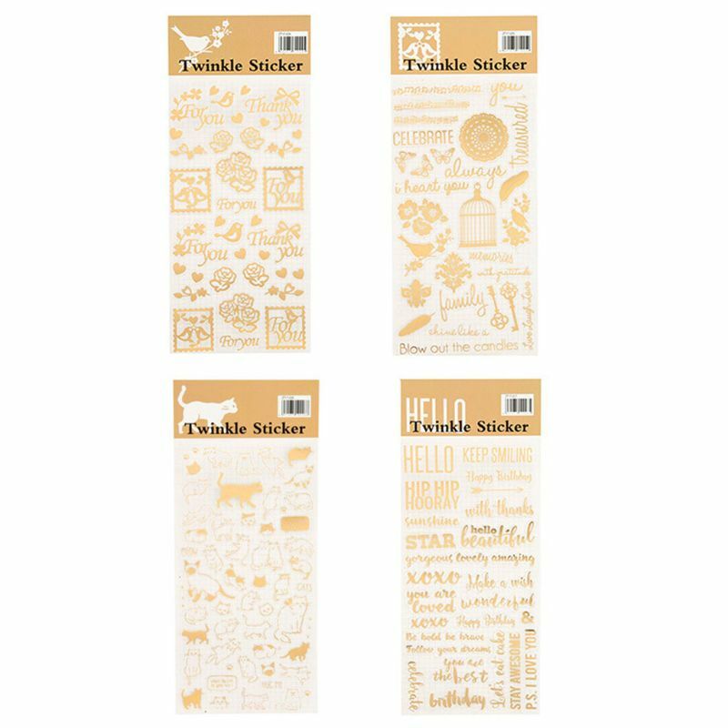 4 قطعة UV الايبوكسي الراتنج حشوات الذهب رسائل القط الزهور ملصقات الراتنج قالب ديكور