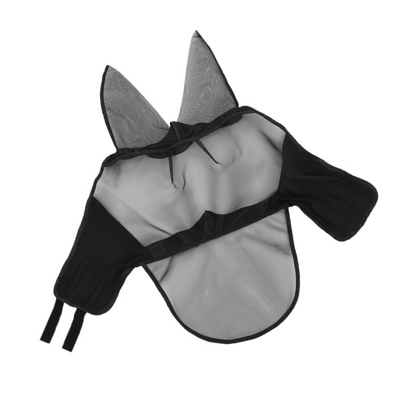 Masque équestre transparent pour cheval, protection contre les moustiques et les mouches