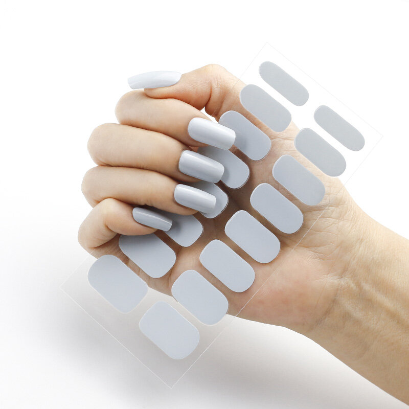CLIAFETY 1 foglio adesivi per unghie di colore puro adesivi a copertura totale per Nail Art adesivi autoadesivi per Manicure accetta Drop Ship