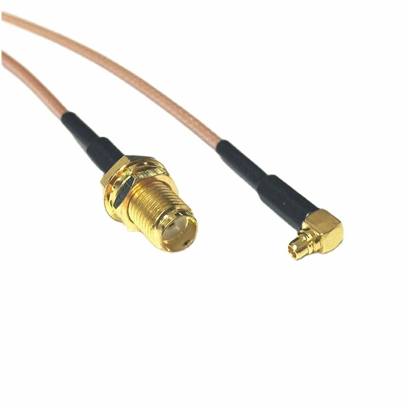 Extensión de antena WiFI SMA hembra, Conector de tuerca a enchufe macho MMCX, adaptador de Cable Pigtail de ángulo recto RG174 RG178 RG316