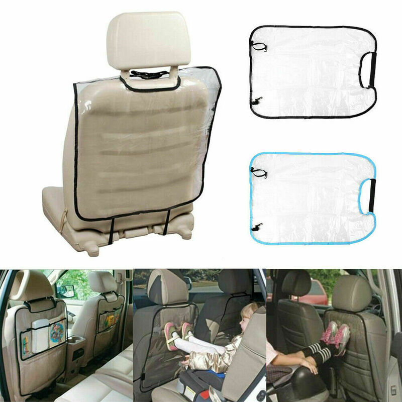 Samochód oparcie siedzenia Protector oparcia pokrywy dzieci Kick Mat błoto czyste akcesoria chroni przezroczyste Anti-podkładka do kopania części samochodowe dla dzieci