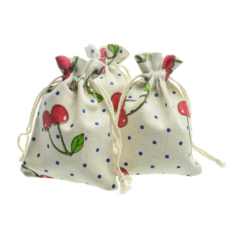 Bolsas de Organza coloridas para embalaje de joyas, bolsitas de regalo con cordón, Impresión de dulces, 10x14 cm, 20 unidades