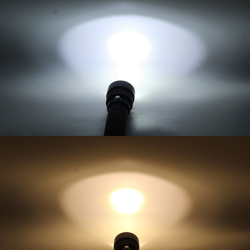 Xhp 70,2 led tauchen taschenlampe unterwasser 100m wasserdichte taschenlampe gelb/weiß licht angetrieben durch 2*32650 xhp70 dive taschenlampe licht