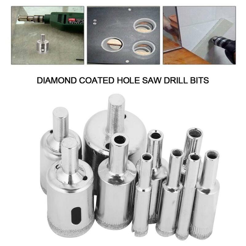 10 Buah/Set Alat Berlian Bor Bit Lubang Saw untuk Kaca Keramik Marmer Tile 3-50 Mm Alat Listrik