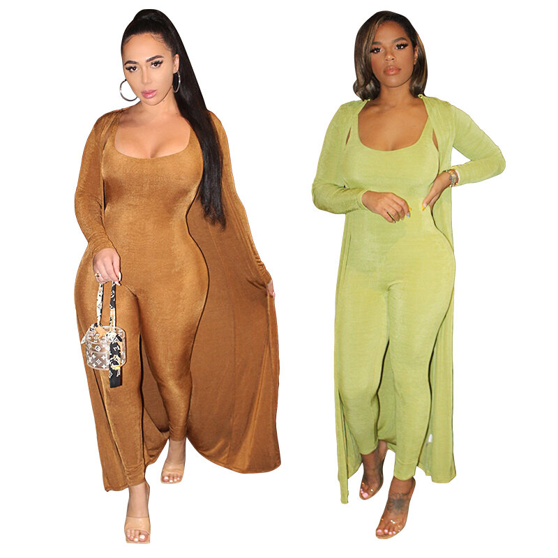 Autumn solid color new women's suit  Two-piece casual long-sleeved knitted jumpsuit  Long-sleeved trousers suit