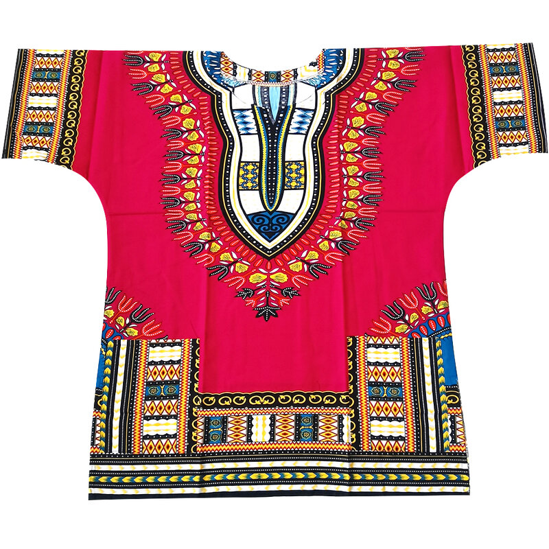 (Envío rápido) Nuevo diseño de moda africano tradicional impreso 100% algodón Dashiki camisetas para unisex (hecho en Tailandia)