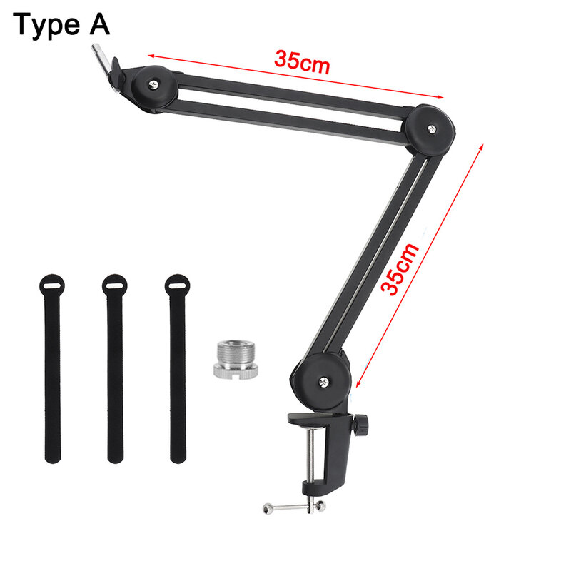 New Microphone Boom Arm Stand Heavy Duty Cantilever Bracket Tripod Adjustable Suspension Scissor Spring Built-in Mic Stand