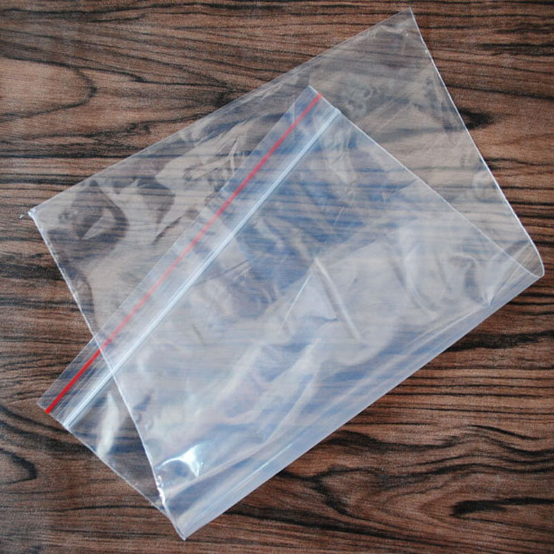 Saco de plástico auto-vedante com fecho, saco pequeno de plástico pode ser fechado repetidamente, armazenamento transparente, saco de embalagem com espessura de frescor