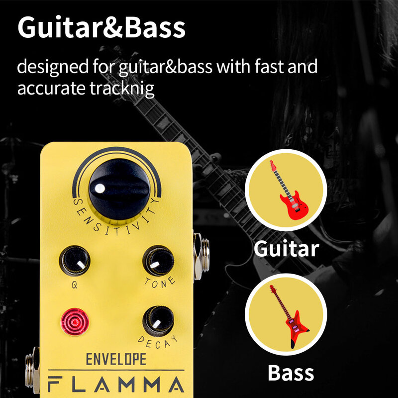 Конвертный фильтр FLAMMA FC11, аналоговая Автоматическая педаль для создания эффектов на гитаре, реальный байпас, Металлическая магнитная педаль