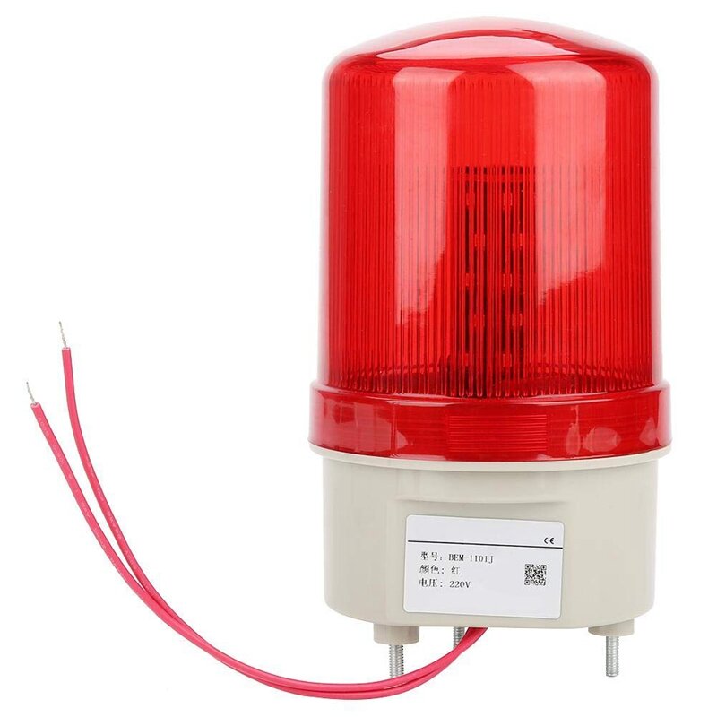 HFES Industrial Flashing Sound Alarm Light,BEM-1101J 220V Red LED Warning Lights Acousto-Optic Alarm System Rotating Light Emerg