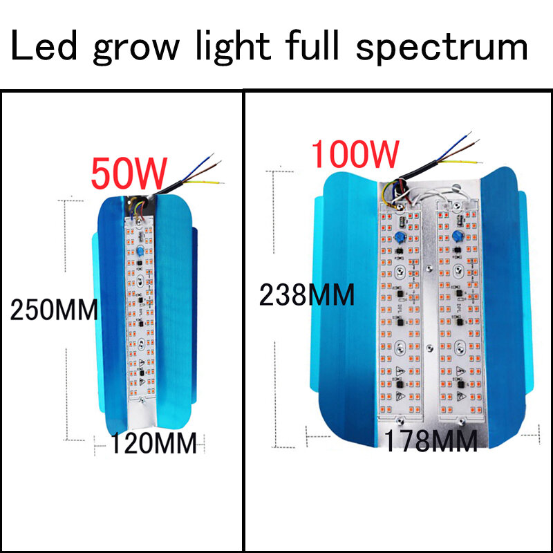 Lampe de croissance pour plantes, projecteur étanche IP65, 100W 50W 30W 220V 110V led LED à spectre complet LED