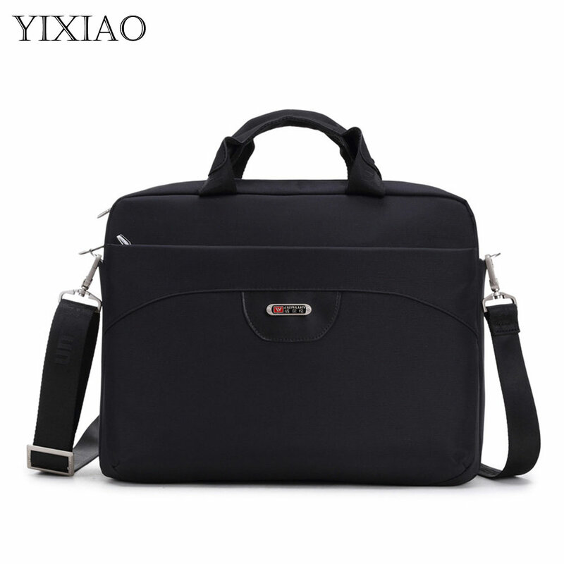 YIXIAO 패션 남자 서류 가방 비즈니스 14 인치 노트북 가방 남성 휴대용 Crossbody 핸드백 어깨 가방 주최자 서류 가방