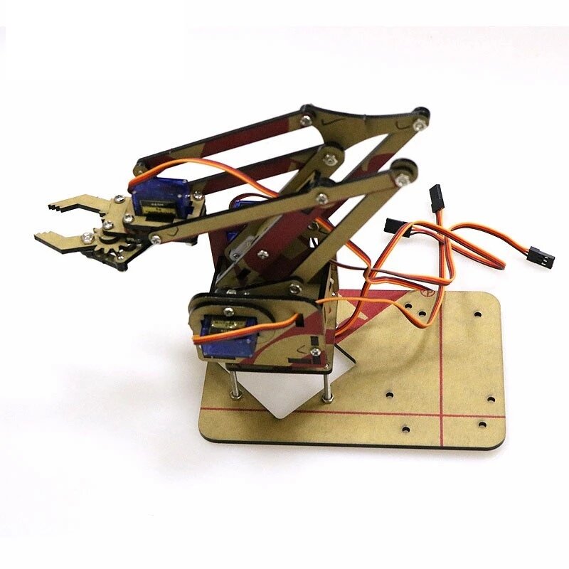 Assemblaggio Kit braccio robotico macchinario acrilico manipolatore braccio artiglio Robot stringatore presa Arduino Maker Pi dotato di 4 sterzo Gea