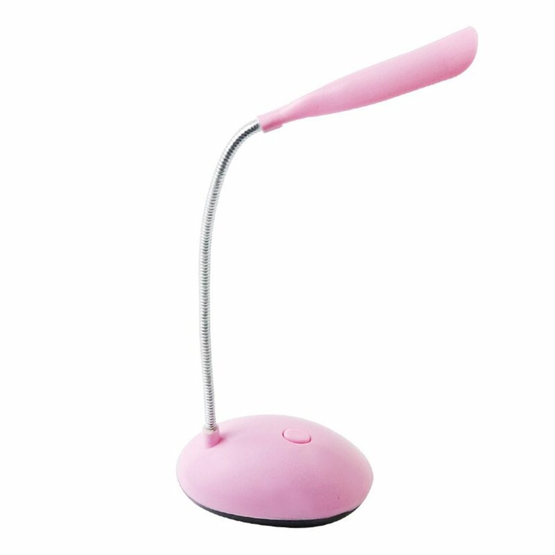 Lâmpada led de mesa com pescoço de ganso, flexível, um botão, brilho ajustável, luzes de leitura, bateria, luz noturna, decoração interna