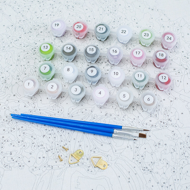 GATYZTORY DIY ภาพวาดที่มีสีสันสัตว์ HandPainted Home Decor ของขวัญผ้าใบวาด