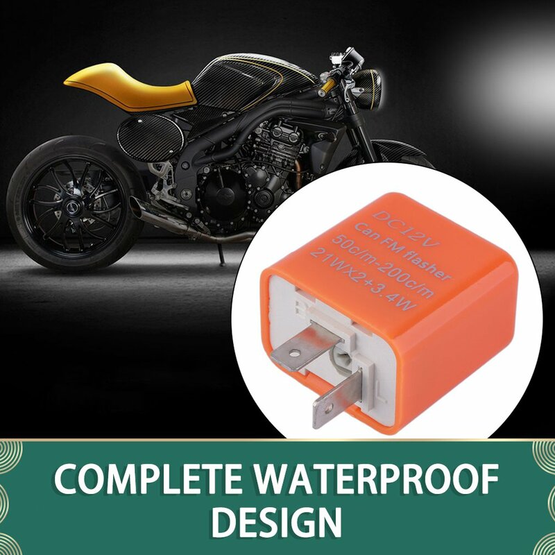 Универсальный светодиодный индикатор поворота для мотоцикла, оранжевое реле с 2 контактами и регулировкой скорости, простота установки