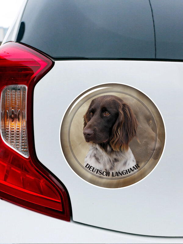 Печатный самоклеющийся наклейки на авто Немецкая длинношерстная собака водонепроницаемые наклейки на машину стикер этикеты наклейки стайлинга автомобилей украшения на бампере автомобиля заднее стекло