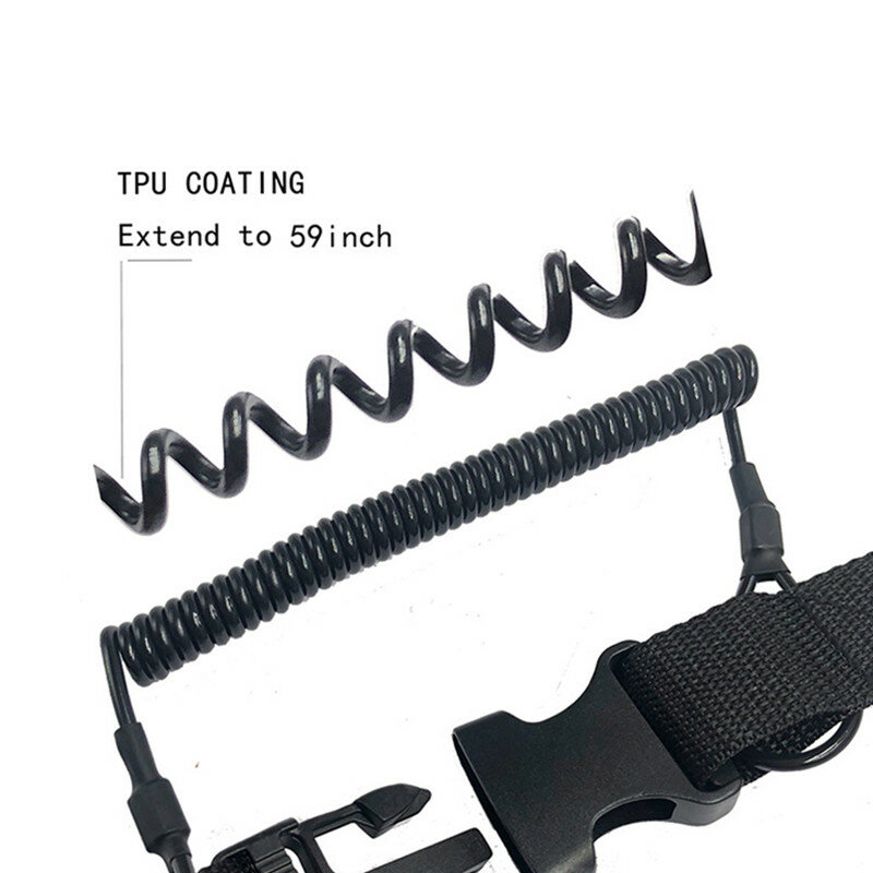 Cordón de cámara de buceo con hebilla de liberación rápida y Clips para debajo del kayak, accesorios deportivos de natación, negro