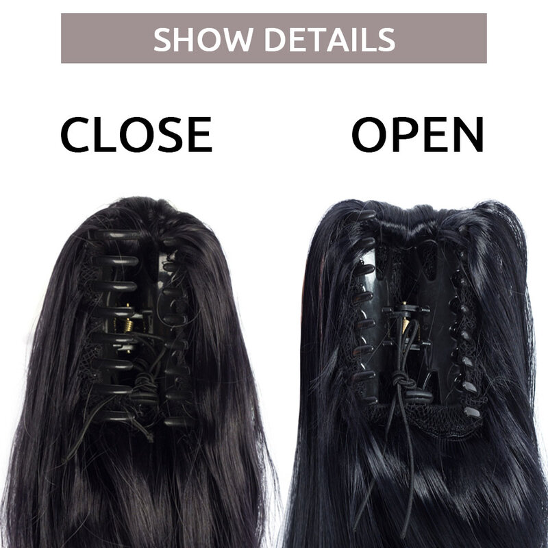 MyDiva długie proste Grab Clip-In Syntheitc włosy w koński ogon rozszerzenie kucyk rozszerzenie włosów Hairpiece dla kobiet codzienna impreza