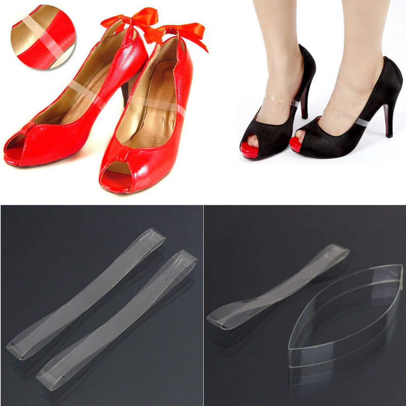 Cadarços de silicone transparentes e invisíveis, cadarços para sapatos de salto alto, acessórios para sapatos, cadarços transparentes, 1 par